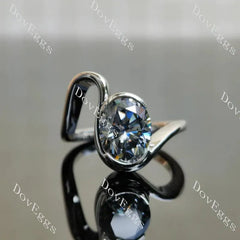 Solitaire twist bezel lab diamond engagement ring semi-mount only(Exclusively to DovEggs Stones)