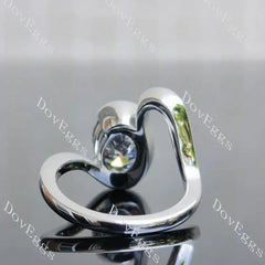 Solitaire twist bezel lab diamond engagement ring semi-mount only(Exclusively to DovEggs Stones)