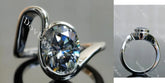 Solitaire twist bezel lab diamond engagement ring semi-mount only(Exclusively to DovEggs Stones)