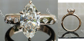 Marquise art deco moissanite engagement ring| DovEggs