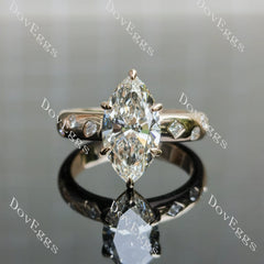 Marquise art deco moissanite engagement ring| DovEggs