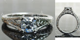 Solitaire carved lab diamond engagement ring semi-mount only(Exclusively to DovEggs Stones)