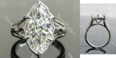 Marquise split shanks vintage moissanite engagement ring| DovEggs