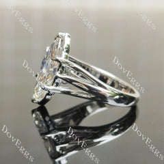 Marquise split shanks vintage moissanite engagement ring| DovEggs