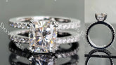 Doveggs full eternity two pave engagement ring only semi-mount only(Exclusively to DovEggs Stones)
