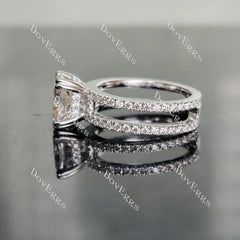 Doveggs full eternity two pave engagement ring only semi-mount only(Exclusively to DovEggs Stones)