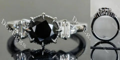 Doveggs side stones engagement ring semi-mount only(Exclusively to DovEggs Stones)