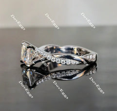 Alzare princess curved band moissanite engagement ring