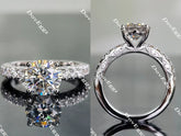 Doveggs half eternity pave engagement ring semi-mount only(Exclusively to DovEggs Stones)