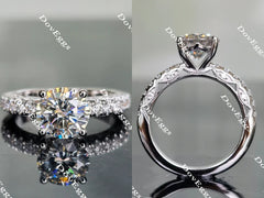 Doveggs half eternity pave engagement ring semi-mount only(Exclusively to DovEggs Stones)