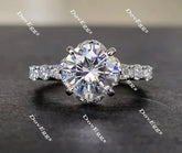 DovEggs halo side-stone engagement ring only semi-mount only(Exclusively to DovEggs Stones)