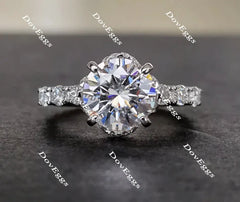 DovEggs halo side-stone engagement ring only semi-mount only(Exclusively to DovEggs Stones)