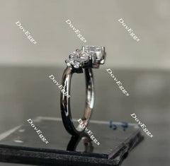 Doveggs crown moissanite /lab grown diamond engagement ring wedding band-2.0mm band width