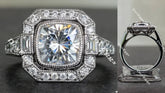 Doveggs halo moissanite engagement ring