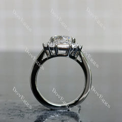 Doveggs Round Halo Vintage Lab Grown Diamond Engagement Ring