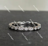 Doveggs round full eternity moissanite/lab grown diamond wedding band-2.4mm band width