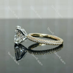 My Promise-Radiant Pave 3/4 eternity moissanite engagement ring| DovEggs