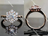 DovEggs flower shape engagement ring only semi-mount only(Exclusively to DovEggs Stones)