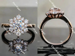 DovEggs flower shape engagement ring only semi-mount only(Exclusively to DovEggs Stones)