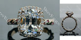 Doveggs Cushion pave halo moissanite engagement ring