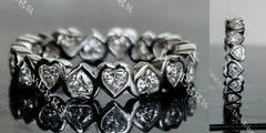 Doveggs heart eternity bezel moissanite/lab grown diamond wedding band-4.2mm band width