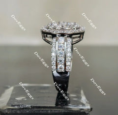 Doveggs half eternity moissanite/lab grown diamond wedding band-3.2mm band width