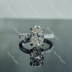 Doveggs Oval Pave Lab Grown Diamond Engagement Ring