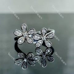 Maisie Daisy floral moissanite/lab grown diamond wedding band-2.0mm band width