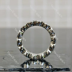 Bubbles round full eternity bezel moissanite/lab grown diamond wedding band-5.3mm band width