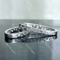 Doveggs round moissanite/lab grown diamond earrings (around 22mm height)