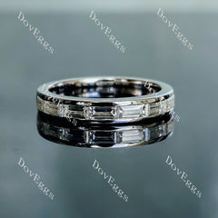 Doveggs baguette channel set moissanite/lab grown diamond wedding band-3.2mm band width