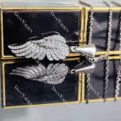 Doveggs Leaf Shape moissanite pendant necklace for women(pendant only)