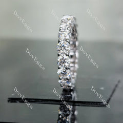 Doveggs round full eternity pave moissanite/lab grown diamond wedding band-4.0mm band width
