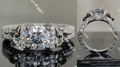 Anam Charaid art deco cushion moissanite engagement ring
