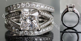 Doveggs princess split shank half eternity pave moissanite engagement ring (engagement ring only)