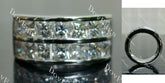 Doveggs princess channel set moissanite/lab grown diamond wedding band-7mm band width