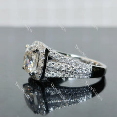 (size 7.75-8) Doveggs sterling silver 3ct cushion moissanite engagement ring