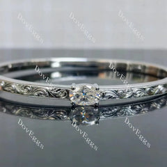 Doveggs 2ct oval carved moissanite bangle