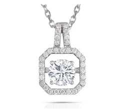 Doveggs premade 1ct round moissanite pendant necklace for women(pendant only)