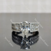 (size 7) Doveggs sterling silver 3ct Pear moissanite engagement ring