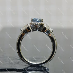 (size 5.75) Doveggs 1.25ct Stardust Grey pear moissanite sterling silver engagement ring