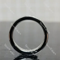 (size 8.5)Doveggs sterling silver Round moissanite wedding band
