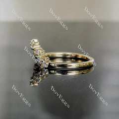 Doveggs round art deco moissanite/lab grown diamond wedding band-2.0mm band width