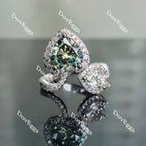 Two heart’s beat as one in memory of Robert moissanite engagement ring| Doveggs