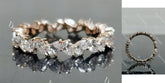 Doveggs pear moissanite/lab grown diamond accents wedding band-3.4mm band width