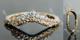 Doveggs round art deco curved moissanite/lab grown diamond wedding band-2.0mm band width