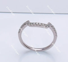 Doveggs half eternity moissanite/lab grown diamond wedding band-1.8mm band width
