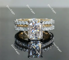 Doveggs Radiant Vintage/Antique Moissanite bridal set(2rings)