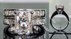 Doveggs radiant channel set moissanite engagement ring(engagement ring only)