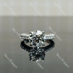 The Gentry Round Pave 3/4 Eternity Lab Grown Diamond Engagement Ring